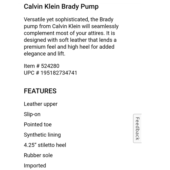 Calvin Klein Brady Pumps Classic Black 6.5 - Picture 6 of 6